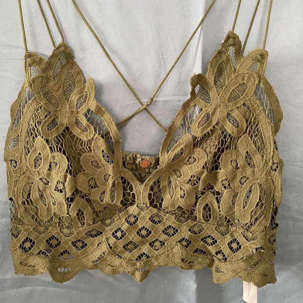 Free People Bralette Color- Avocado Tree size large